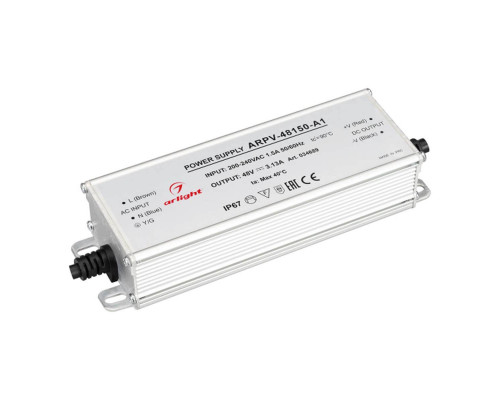 Основное фото Сетевой адаптер Arlight ARPV-48150-A1 48V 150W IP67 034689: Купить в Интернет магазин освещения GCSVET.RU