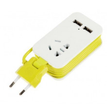 Удлинитель (UL-00003429) Uniel 1гн х 1,5м б/з Travel S-CT1-1,5U White/Green