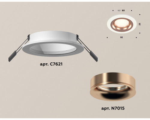 Дополнительное фото Светильник встраиваемый Ambrella Light Techno XC7621006 (C7621, N7015): Купить в Интернет магазин освещения GCSVET.RU