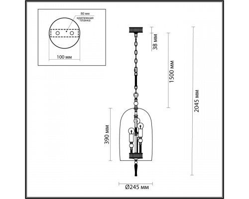 Дополнительное фото Светильник подвесной Odeon Light Bell 4892/3: Купить в Интернет магазин освещения GCSVET.RU