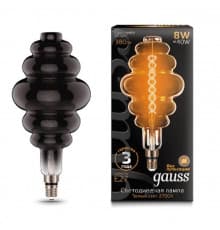 Филаментная лампа светодиодная Gauss E27 8W 2700K серая 159802008
