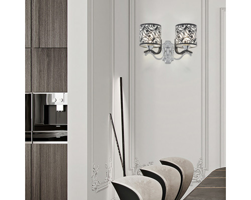Дополнительное фото Настенный светильник Arte Milano Florentia-4957 304957/2W Bk/Ni: Купить в Интернет магазин освещения GCSVET.RU
