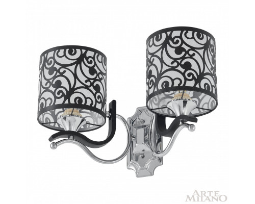 Дополнительное фото Настенный светильник Arte Milano Florentia-4957 304957/2W Bk/Ni: Купить в Интернет магазин освещения GCSVET.RU