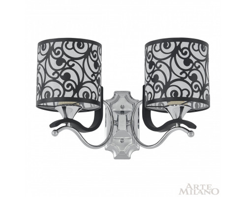 Дополнительное фото Настенный светильник Arte Milano Florentia-4957 304957/2W Bk/Ni: Купить в Интернет магазин освещения GCSVET.RU