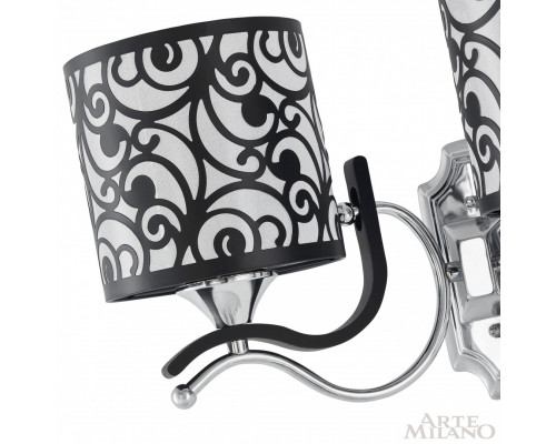 Дополнительное фото Настенный светильник Arte Milano Florentia-4957 304957/2W Bk/Ni: Купить в Интернет магазин освещения GCSVET.RU