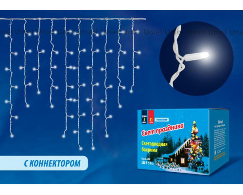 Дополнительное фото Уличная светодиодная гирлянда (UL-00001366) Uniel бахрома 230V белый ULD-B3010-200/TWK White IP67: Купить в Интернет магазин освещения GCSVET.RU