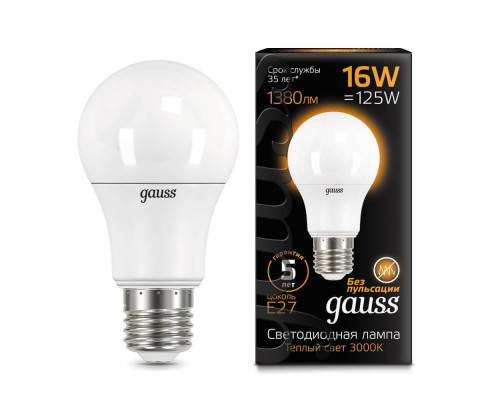 Основное фото Светодиодная лампочка Gauss LED A60 102502116: Купить в Интернет магазин освещения GCSVET.RU