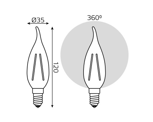 Дополнительное фото Светодиодная лампочка Gauss Filament 104801113: Купить в Интернет магазин освещения GCSVET.RU
