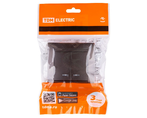 Дополнительное фото Выключатель двухклавишный с подсветкой Лама TDM Electric SQ1815-0505: Купить в Интернет магазин освещения GCSVET.RU