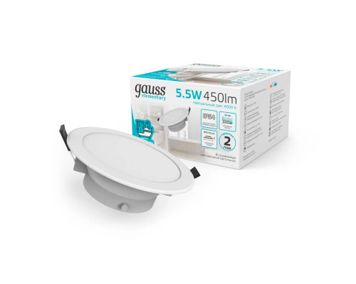 Дополнительное фото Светильник встраиваемый Gauss Downlight 999420205: Купить в Интернет магазин освещения GCSVET.RU