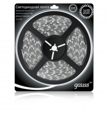 Светодиодная лента (влагозащищенная) Gauss 14,4W/m 60LED/m 5050SMD холодный белый 5M 311000314