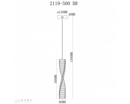 Дополнительное фото Светильник подвесной iLedex Woodstock 2119-500 BR: Купить в Интернет магазин освещения GCSVET.RU