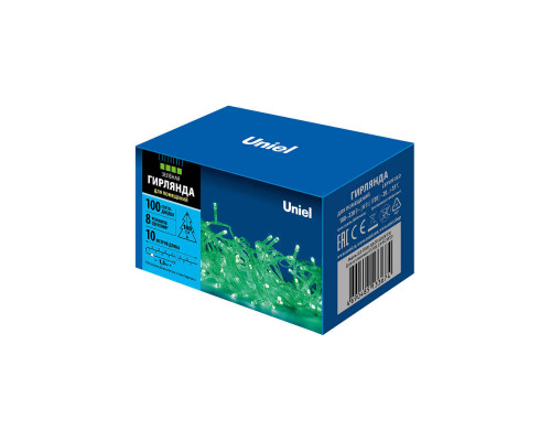 Дополнительное фото Светодиодная гирлянда (UL-00007198) Uniel 220V зеленый ULD-S1000-100/DTA Green IP20: Купить в Интернет магазин освещения GCSVET.RU