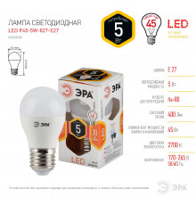 Светодиодная лампочка Эра LED P45-5W-827-E27 Б0028486