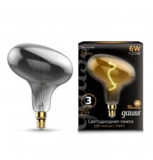 Филаментная лампа светодиодная Gauss E27 6W 2400K серая 165802008