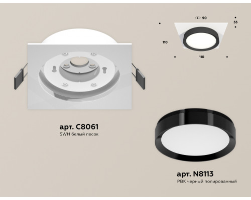 Дополнительное фото Светильник встраиваемый Ambrella Light Techno Spot XC8061002 (C8061, N8113): Купить в Интернет магазин освещения GCSVET.RU