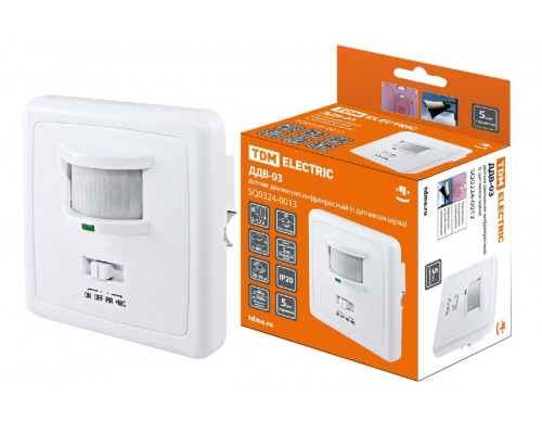 Основное фото Датчик движения инфракрасный TDM Electric ДДВ-03 SQ0324-0013: Купить в Интернет магазин освещения GCSVET.RU