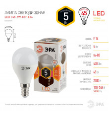 Светодиодная лампочка Эра LED P45-5W-827-E14 Б0028485