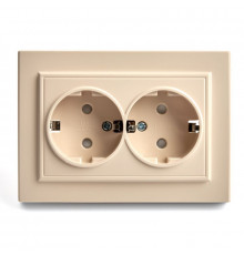 Розетка 2-местная Stekker PST16-9014-02 с защитной шторкой 39240