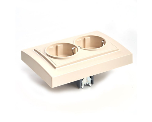 Дополнительное фото Розетка 2-местная Stekker PST16-9014-02 с защитной шторкой 39240: Купить в Интернет магазин освещения GCSVET.RU