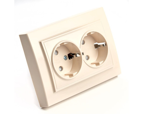 Дополнительное фото Розетка 2-местная Stekker PST16-9014-02 с защитной шторкой 39240: Купить в Интернет магазин освещения GCSVET.RU