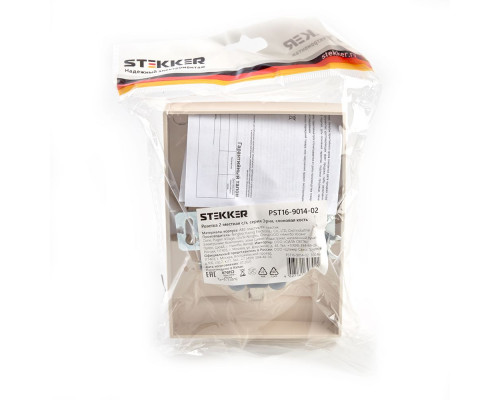 Дополнительное фото Розетка 2-местная Stekker PST16-9014-02 с защитной шторкой 39240: Купить в Интернет магазин освещения GCSVET.RU