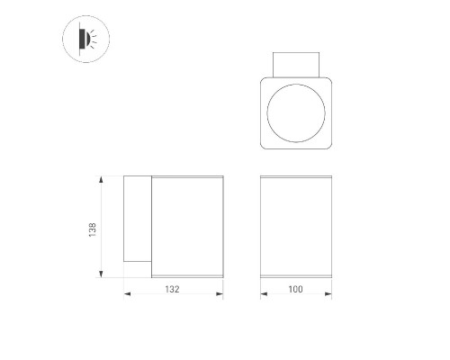 Дополнительное фото Светильник настенный для улицы Arlight LGD-EVO-WALL-S100x100-12W Warm3000 (GR, 44 deg, 230V) 046193: Купить в Интернет магазин освещения GCSVET.RU