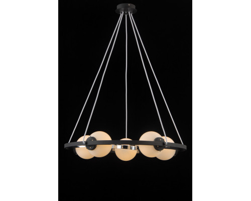 Основное фото Люстра подвесная Natali Kovaltseva SPHERE 81020-5C SATIN BLACK: Купить в Интернет магазин освещения GCSVET.RU