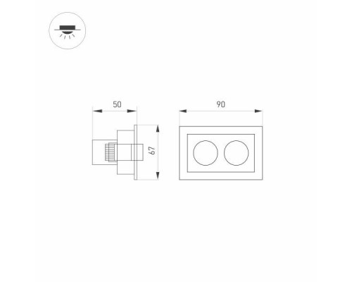 Дополнительное фото Светильник встраиваемый LED Arlight MS-Orient-Built-Turn-TC-S67x90-5W Day3000 031928: Купить в Интернет магазин освещения GCSVET.RU
