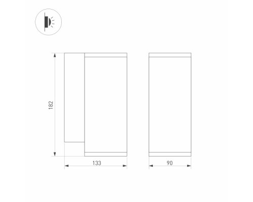 Дополнительное фото Светильник настенный LED для улицы Arlight LGD-Forma-Wall-R90-12W Day4000 032575: Купить в Интернет магазин освещения GCSVET.RU
