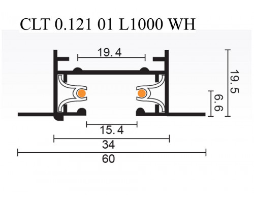 Дополнительное фото Шинопровод встраиваемый однофазный Crystal Lux CLT 0.121 01 L1000 WH: Купить в Интернет магазин освещения GCSVET.RU