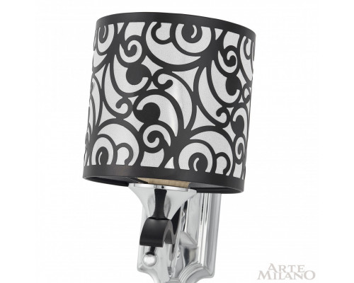Дополнительное фото Настенный светильник Arte Milano Florentia-4957 304957/1W Bk/Ni: Купить в Интернет магазин освещения GCSVET.RU