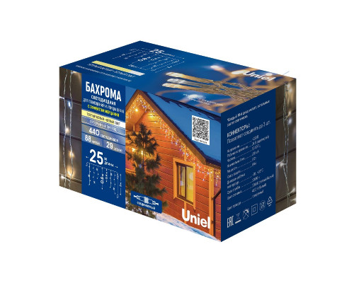 Дополнительное фото Уличная гирлянда Uniel ULD-B25006-440/TTK WARMWHITE-WHITE IP44 UL-00010938: Купить в Интернет магазин освещения GCSVET.RU
