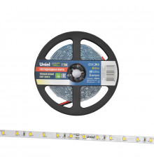 Лента светодиодная Uniel ULS-2835-60LED/m-8mm-IP20-DC24V-6W/m-5M-WW катушка в герметичной упаковке