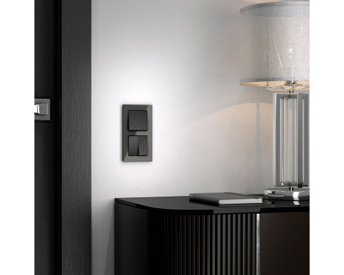 Дополнительное фото Выключатель Werkel Hammer двухклавишный черный W1220008 4690389162329: Купить в Интернет магазин освещения GCSVET.RU