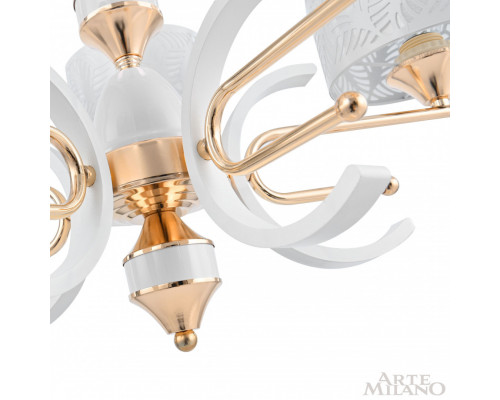 Дополнительное фото Люстра подвесная Arte Milano Florentia-2097 302097/5 Wh/Gd: Купить в Интернет магазин освещения GCSVET.RU