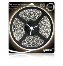 Лента светодиодная Gauss 14,4W/m 60LED/m 5050SMD теплый белый 5M 312000114