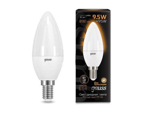 Основное фото Светодиодная лампочка Gauss LED Candle 103101110: Купить в Интернет магазин освещения GCSVET.RU