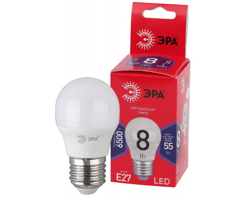Основное фото Светодиодная лампочка Эра LED P45-8W-865-E27 R Б0045359: Купить в Интернет магазин освещения GCSVET.RU