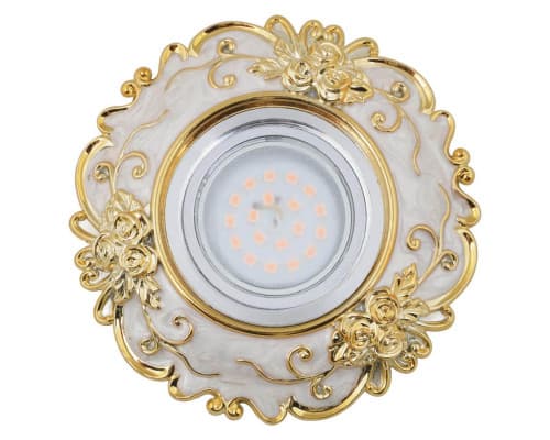 Основное фото Светильник встраиваемый Fametto Arno DLS-A105 GU5.3 Chrome/Beige+Gold: Купить в Интернет магазин освещения GCSVET.RU