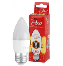 Светодиодная лампочка Эра ECO LED B35-8W-827-E27 Б0030020