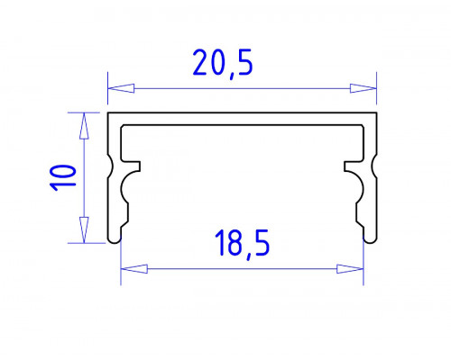 Дополнительное фото Алюминиевый накладной профиль Ambrella Light Alum Profile GP2001AL: Купить в Интернет магазин освещения GCSVET.RU