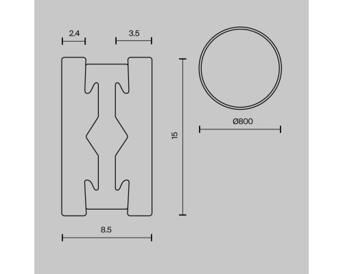 Дополнительное фото Шинопровод магнитный круглый Maytoni Flarity TRX154-R-D800-B: Купить в Интернет магазин освещения GCSVET.RU