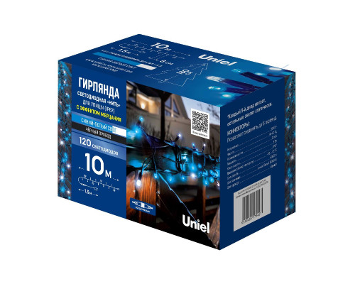 Дополнительное фото Уличная гирлянда Uniel ULD-S1000-120/TBK BLUE-WHITE IP67 UL-00010895: Купить в Интернет магазин освещения GCSVET.RU
