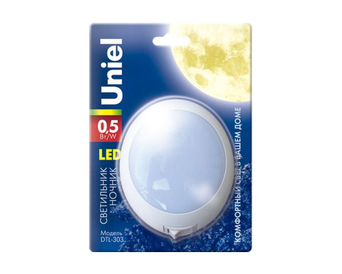 Основное фото Настенный светодиодный светильник (02742) Uniel DTL-303-Круг/White/3Led/0,5W: Купить в Интернет магазин освещения GCSVET.RU