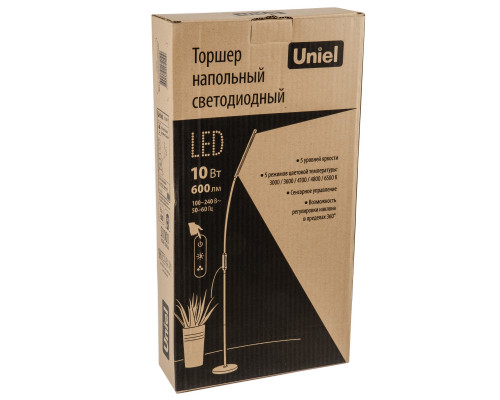 Дополнительное фото Напольный светильник Uniel ULM-T619 10W/3000-6500K/DIM BLACK UL-00010178: Купить в Интернет магазин освещения GCSVET.RU