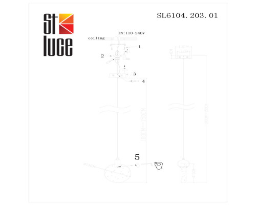 Дополнительное фото Светильник подвесной ST Luce Montecelio SL6104.203.01: Купить в Интернет магазин освещения GCSVET.RU