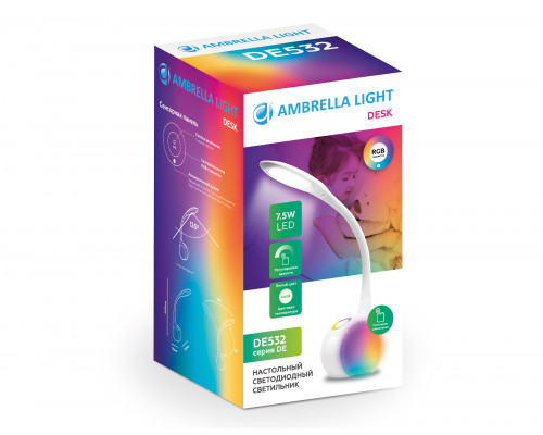 Дополнительное фото Лампа настольная с RGB подсветкой Ambrella Light Desk DE532: Купить в Интернет магазин освещения GCSVET.RU