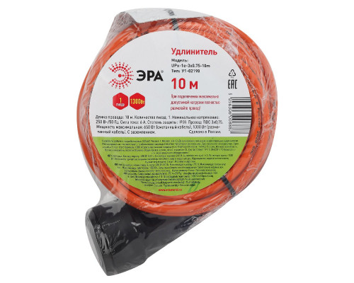 Дополнительное фото Удлинитель силовой Эра UPx-1e-3x0.75-10m Б0046810: Купить в Интернет магазин освещения GCSVET.RU