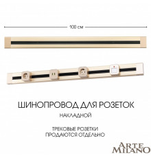 Накладной шинопровод Arte Milano Am-track-sockets 382301TO/100 Gold